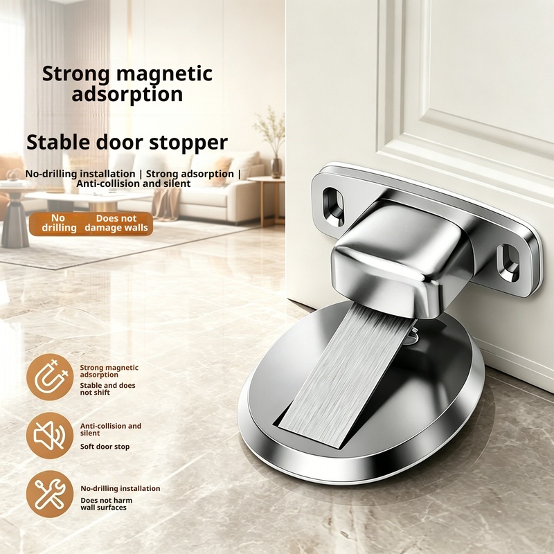 Furniture Hardware Lowes - Niskoprofilowy ogranicznik drzwi – bez wiercenia,