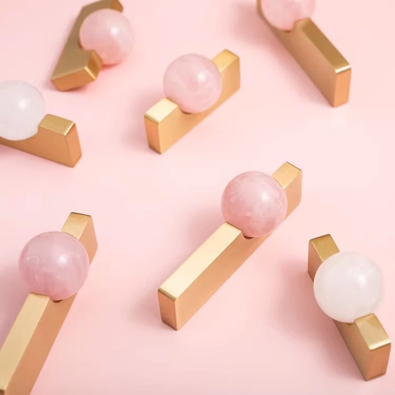 Biała kryształowa kula + mosię – Furniture Hardware Drop Pulls recenzja i cena